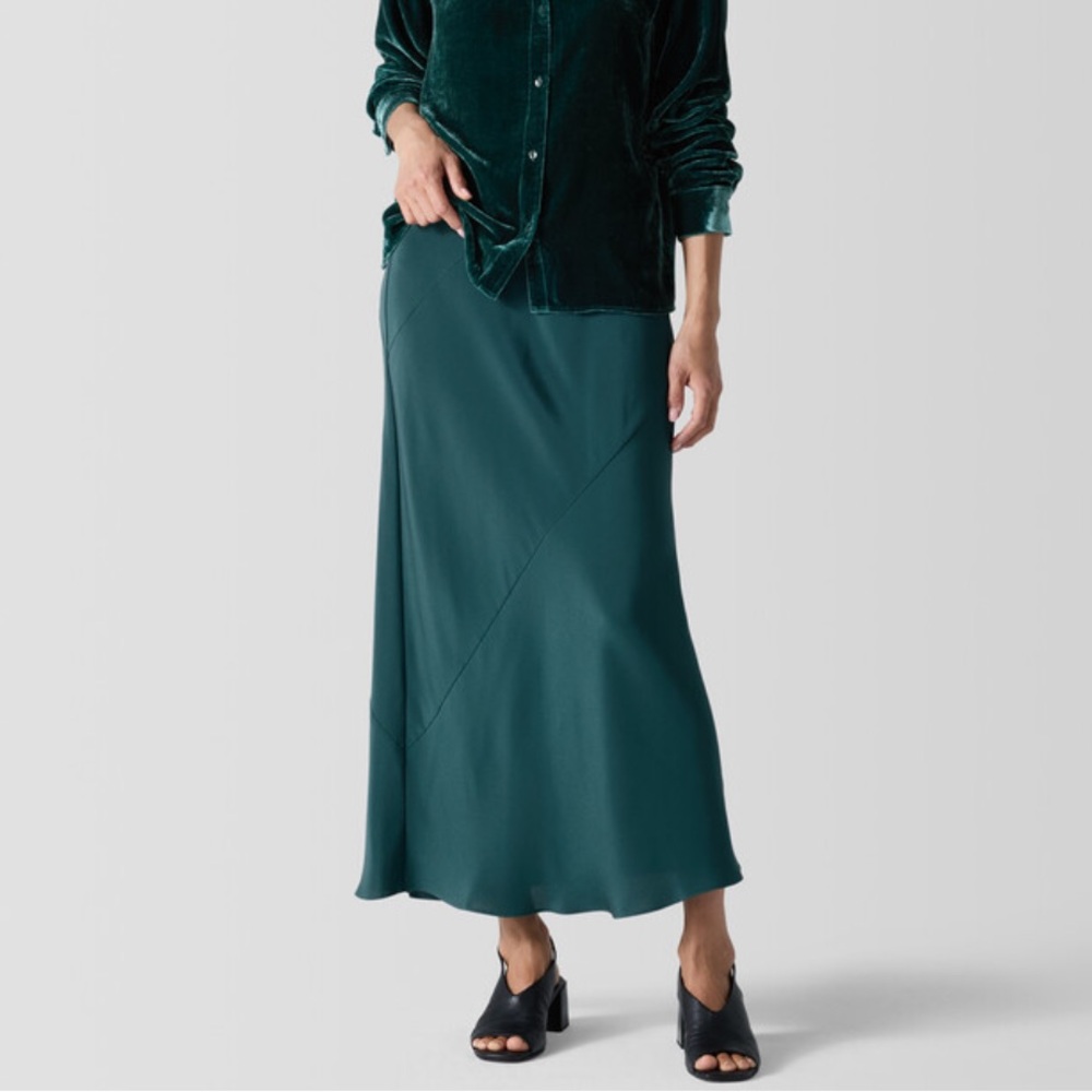 Eileen Fisher Silk Double Crepe Bias Skirt